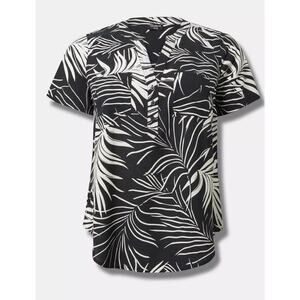 New! TORRID 0 Womens Harper Challis Pullover Tunic Black White Tropical Resort